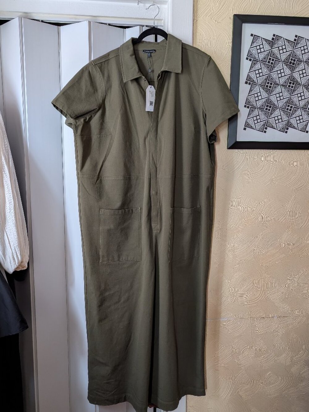 NWT Universal Standard Kate Stretch Cotton Twill Jumpsuit in Olive US size Large